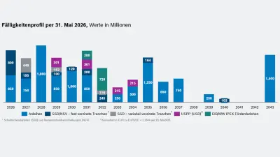 Fälligkeitsprofil per 31. Mai 2026, Werte in Millionen