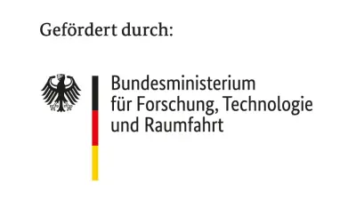 Logo „Gefördert durch: Bundesministerium für Forschung, Technologie und Raumfahr“