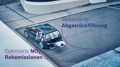 Das Diesel-Testfahrzeug verfügt über eine verbesserte Abgasrückführung und hat optimierte NO2-Rohemissionen.