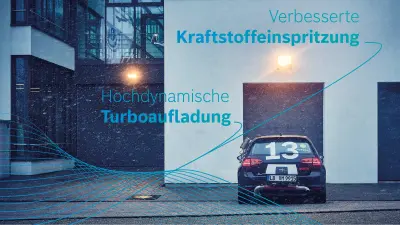 Das Diesel-Testfahrzeug hat eine verbesserte Kraftstoffeinspritzung und eine hochdynamische Turboaufladung.