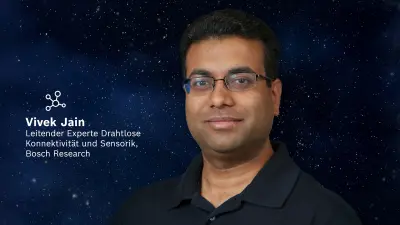 Porträt von Vivek Jain, Experte für drahtlose Konnektivität und Sensorik bei Bosch Research.