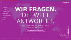 Das Bild zeigt die erste Seite des Bosch Tech Compass 2025 PDF-Dokuments.