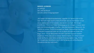 Bosch-Mitarbeiter Manuel Lehmann arbeitet an einem großen Touch-Display.