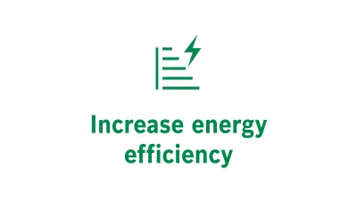 Icon and text "Increase energy efficiency"