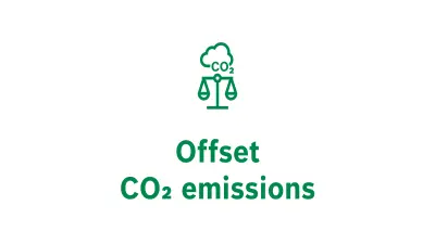 Icon and text "Offset CO2 emissions"