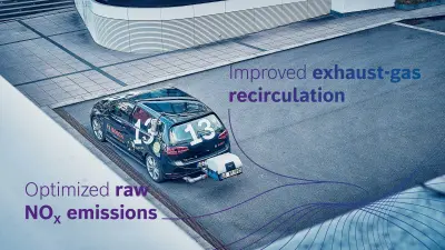 The diesel test vehicle has improved exhaust-gas recirculation and optimized NO2 emissions.