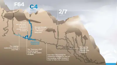 Infographic on the Ario Caves cave system.
