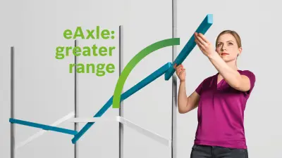 Symbolizing the Bosch eAxle’s great range.