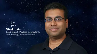 Portrait of Vivek Jain, expert in wireless connectivity and sensing at Bosch Research.
