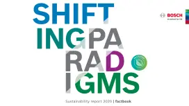 Cover of the Bosch sustainability report 2020 factbook