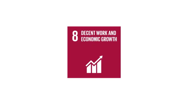 Icon of the United Nations Sustainable Development Goal No. 8 "Decent Work and Economic Growth".