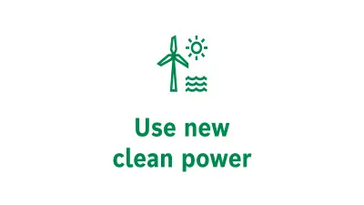 Icon and text "Utiliser une nouvelle énergie propre"