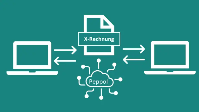 Symbol für elektronischen Dokumentenaustausch im Format X-Rechnung via Peppol Netzwerk