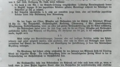Auszug der Arbeitsordnung von 1906