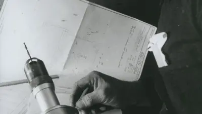 Engineer with a Bosch drill, 1936