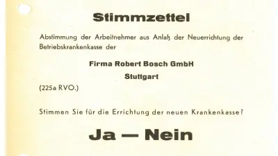 Mit diesem Wahlzettel konnten die Bosch-Mitarbeiter 1952 abstimmen.