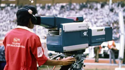 Fernsehtechnik von Bosch bei einer Sport-Übertragung in Djakarta, Indonesien, 1986