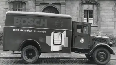 Bosch truck for product delivery with advertising for refrigerators, 1951