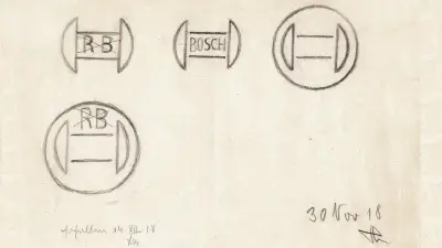 Pencil drawings of logo designs