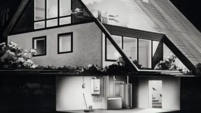 Grafische Darstellung eines Hauses, angeschnitten