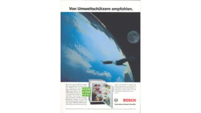 Publicité pour un réfrigérateur Bosch sans CFC, 1993
