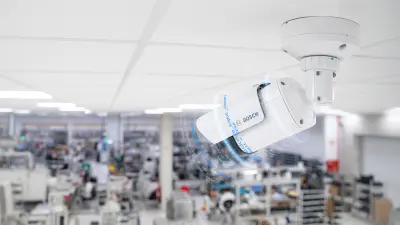 Ceiling camera in production hall
