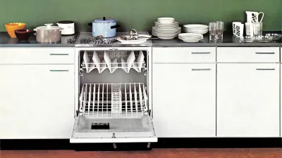 Product photo of the opened dishwasher