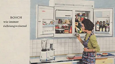 Bosch wall-mounted refrigerator, open