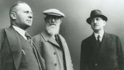 Drei Männer, davon Robert Bosch in der Mitte