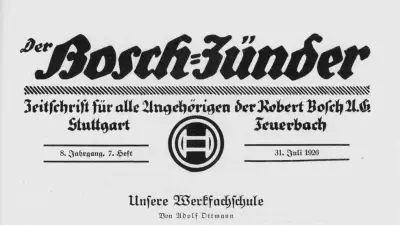 Excerpt from the first page bearing the words Bosch-Zünder, the company logo, the headline of the article, and the author.
