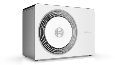 Weiße Bosch Wärmepumpe