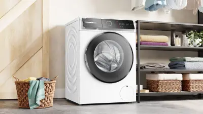Waschmaschine mit Wäschekorb