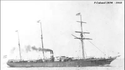 Drawing of a steam ship