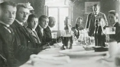 Staff outing in 1896. The number of associates was still manageable.