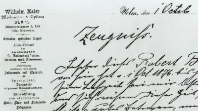 Auszug eines handschriftlichen Zeugnisses