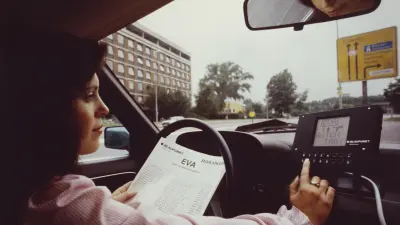 Electronic traffic guide for drivers, called “EVA”, 1983