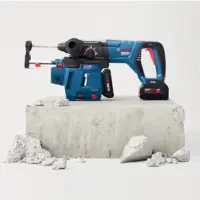A cordless rotary hammer
