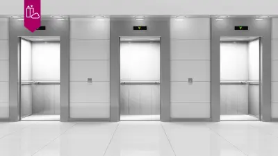 Three open lifts in a building