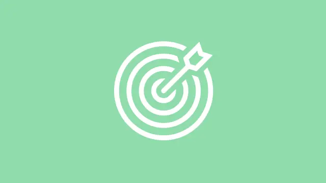Illustration with circles smaller towards the center of the image with an arrow in the center of the image.