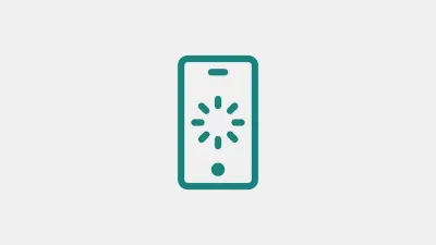 Vector image with a grey background and green icon smartphone showing a load sign.