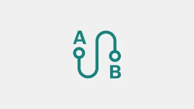 Vector image with a grey background and green icon portraying traceability from point A to point B
