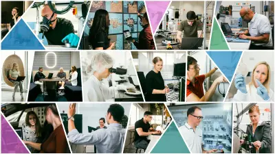 Das Bild steht für die Jobs und Karrieremöglichkeiten und zeigt unsere Bosch Research Forscherinnen und Forscher bei der Arbeit an innovativen Technologien und Ideen der Zukunft.