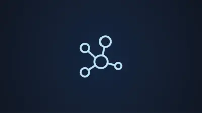 A light blue neural network node icon showing a central circle with four connected nodes branching outward, symbolizing deep learning architecture, set against a dark navy blue background.