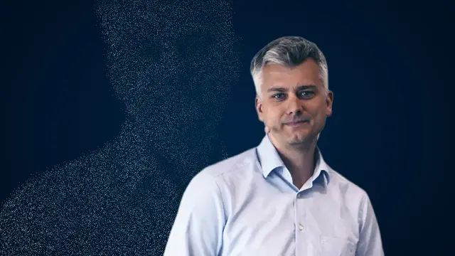 Mathias Niepert presenting his research as part of BCAI's Distinguished Lecture series. Innovation, AI, research