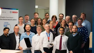 Members of the Bosch Research BioMEMS team pose for a group photo