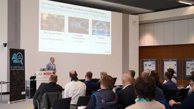 Michael Kessler giving his speech during the Bosch Accident Research symposium.