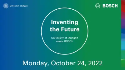 Key visual of the cooperation project "Inventing the future" between Bosch Research and the University of Stuttgart.
