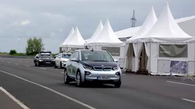 A testing vehicle by STADT:up on the testing track