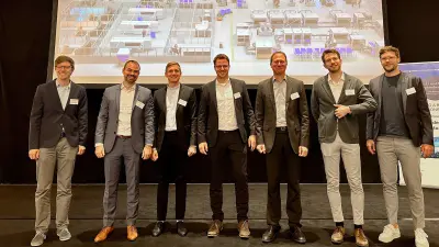 The Bosch Research Team of the SDM4FZI project on stage at the Stuttgart Innovation Days.