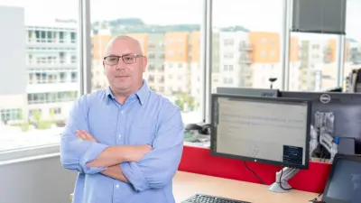 Cory Henson, in the office